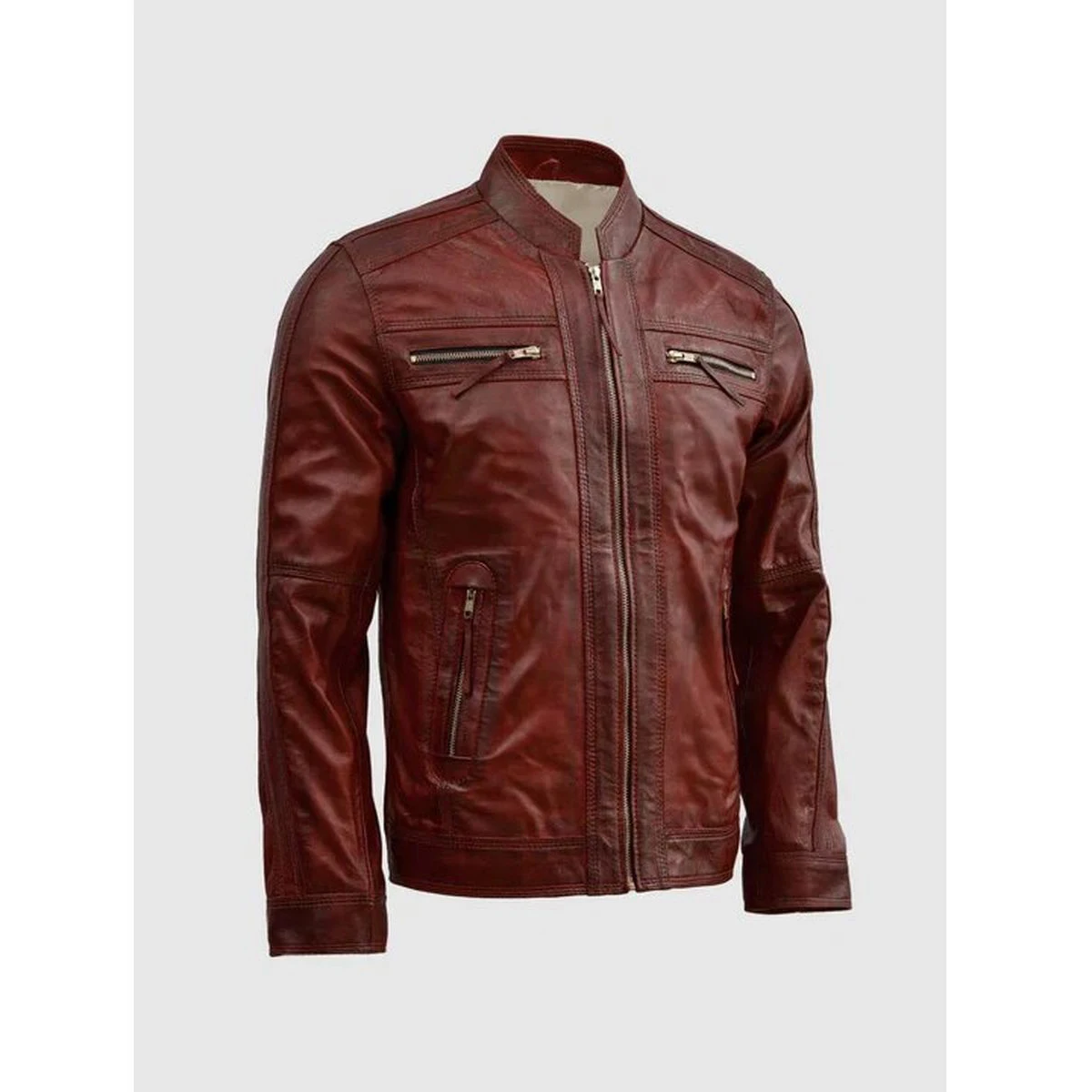 2023 Hot Sell Custom  Jackets New Fashion Mens Black Genuine  Bomber Jacket Leather Jacket