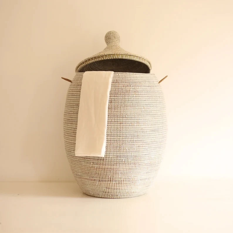 Wholesale wicker ecofriendly material modern style woven seagrass basket household stackable for home storage & organization