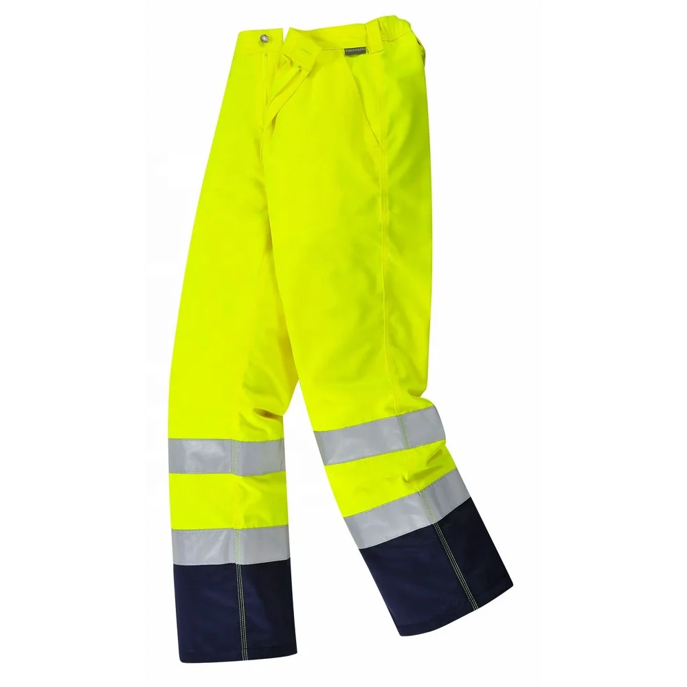 New Men High Visibility Reflective Safety Work pants\hi vis Working Cargo Pants