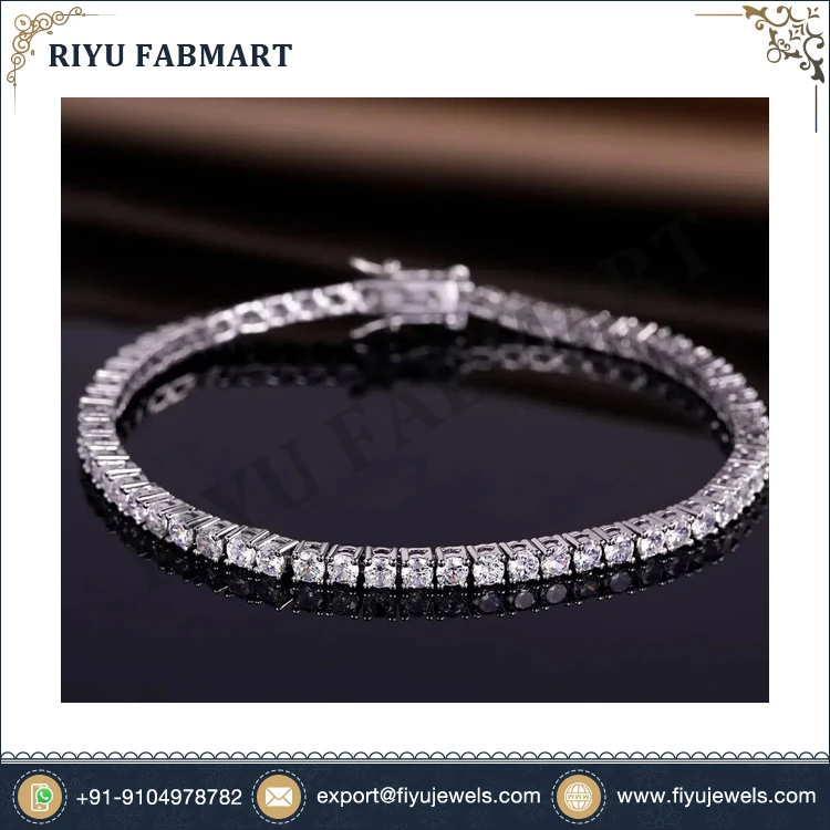 100% Natural and Lab Grown White 10K/14K/18K Solid Gold and Platinum Diamond Tennis Bracelet at Reasonable Price