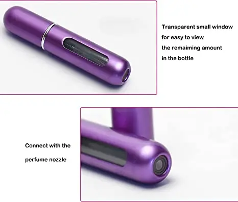 8 Pcs Pack of 5ml Portable Mini Refillable Perfume Spray Atomizer Bottle Scent Pump Case