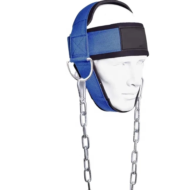 New Whole sale High Quality Weight Lifting Neck Training Head Harness Exercise With Chain Belt Fitness Equipment Head Strap