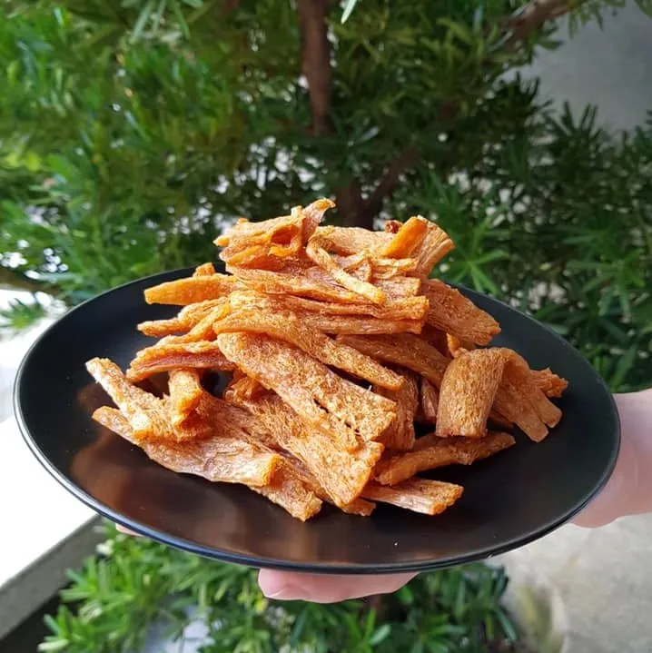 Fong Foo Snack Crispy Tofu Skin  Crab curry  Flavor Good Taste Best Food No Preservatives Added No Cholesterol