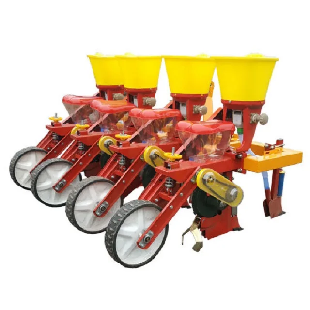 High Quality Corn Pneumatic Planter Tractor 4 Rows Corn Planter With Fertilizer Hopper