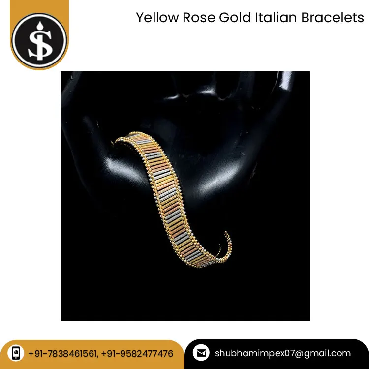 Beautiful Design Luxury Fine Jewelry Bracelets Top Quality 18kt Yellow Rose Gold Italian Bracelets at Best Price