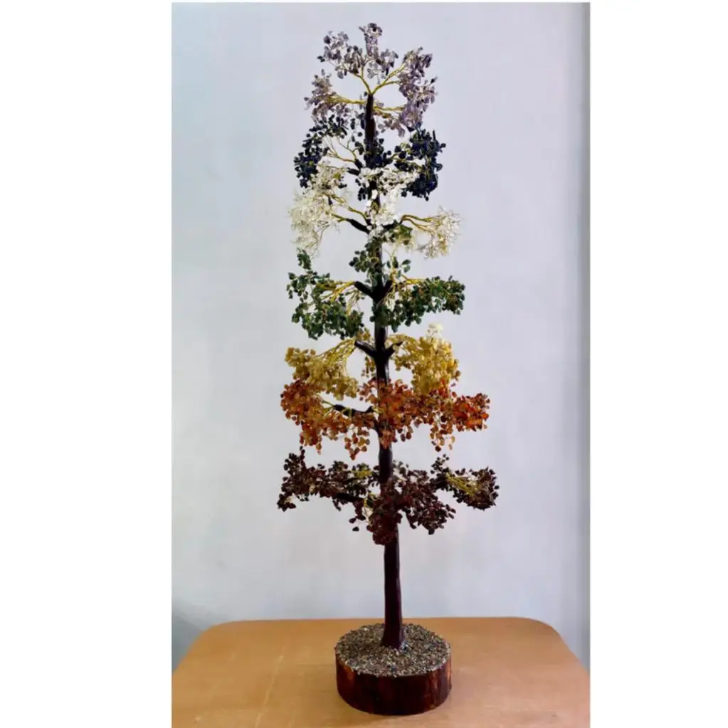 Wholesale Natural Crystal Seven Chakra Tree Large Fairy 5000 Beads Gemstone Trees For Home And Office Decoration