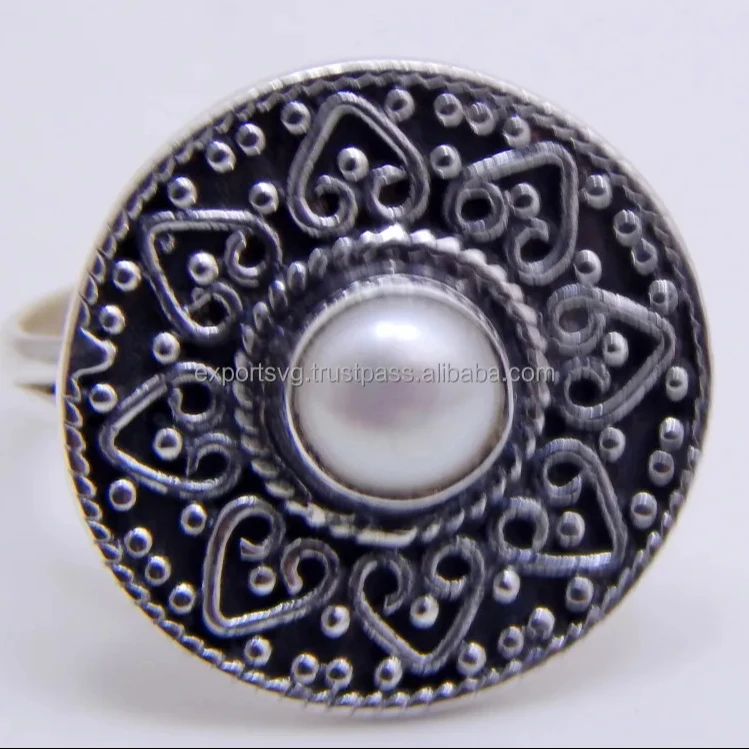 Pearl 925 Sterling Silver Gemstone Silver Ring 925 Sterling Silver Jewelry Wedding Engagement Rings