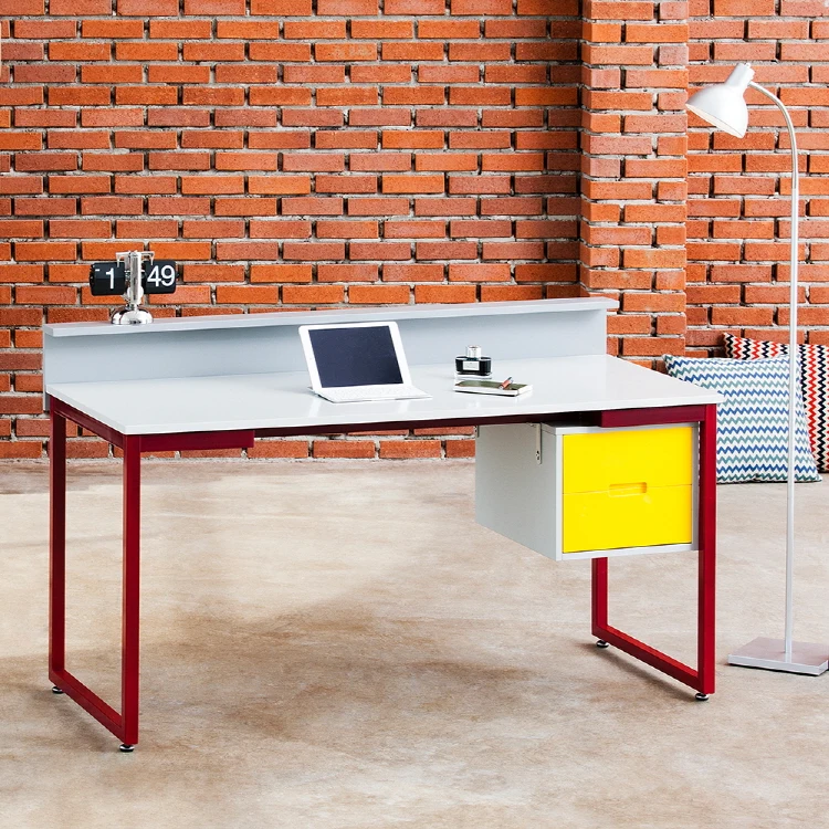 Contemporary furniture european american modern fashion wooden black metal square frame home desk