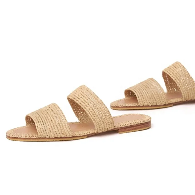 Best Sale High Quality Quick-Drying luxury shoes Handmade Women Raffia Shoes Slippers Sandals Ladies Footwear