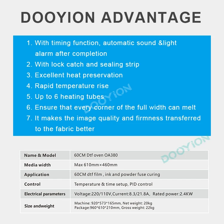 DTF 60CM a2 A3+  L1118/L1800/1390 ink pet film Sheet Oven Dryer hot melt Powder heating DTF A4 A3 A1 drying curing Oven