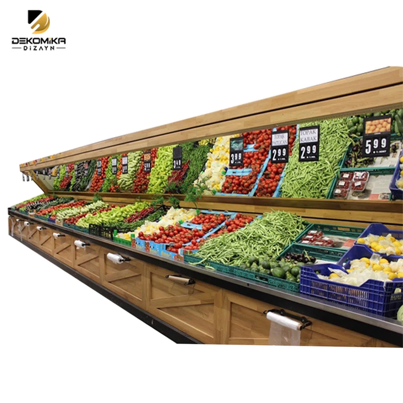 Green grocery with mirror and three boxes made from wood and metal carcasses |  OEM Product High quality and Best Price