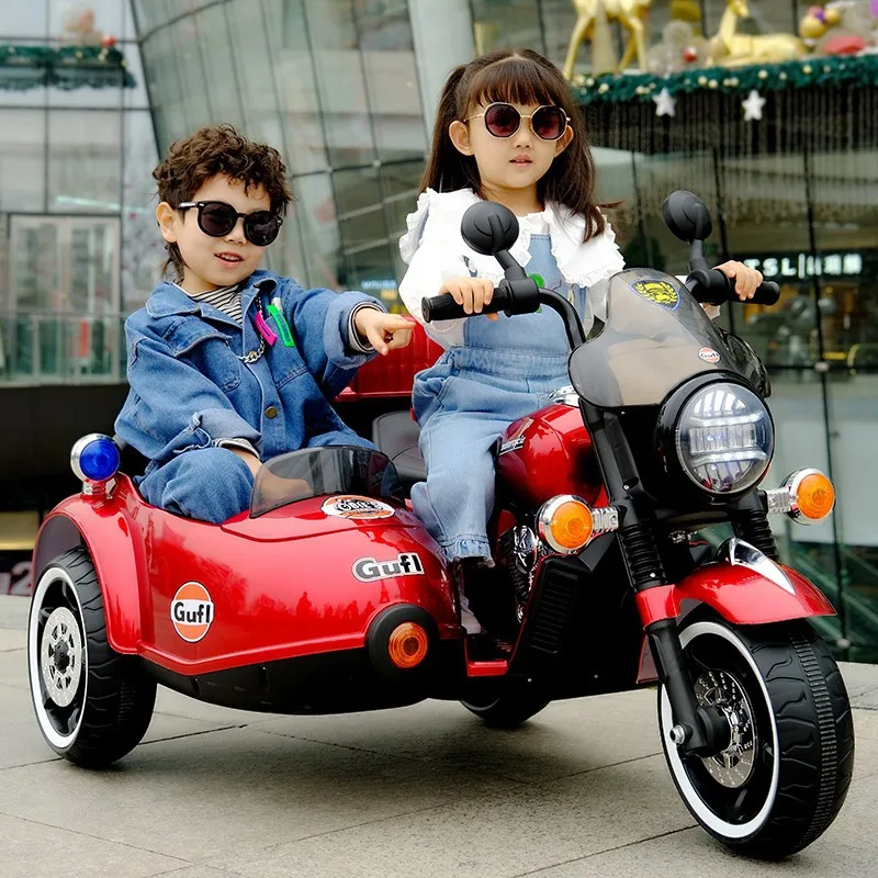 12V battery operated motorbike  big size two seats classic kids electric motorcycle for 3~8 years old children