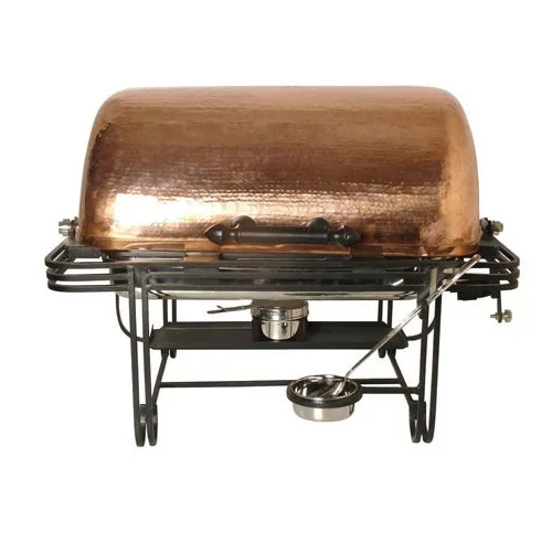 Best Quality Wedding Food Warmer Buffet Copper Chafing Dish Handi Shape Gold Plated Finished Buffet Food Server at wholesale