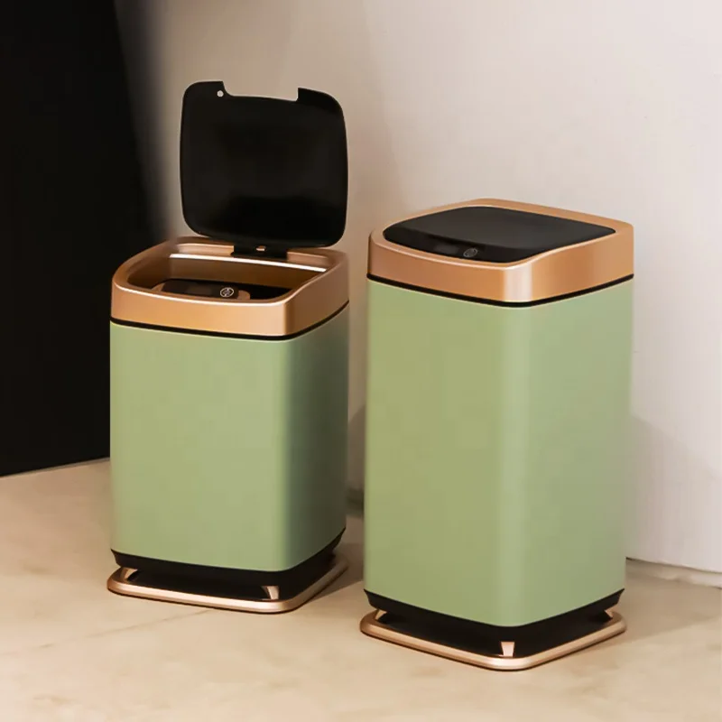 Leasylife 12LRectangle Sensor Rubbish Stainless Steel Sanitary Trash Can  Kitchen Smart Garbage Bin