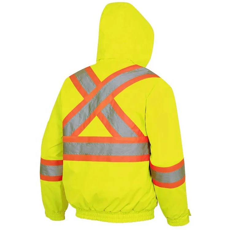 High Quality 300D PU Coated Oxford Polyester Bomber Jacket High Visibility Heavy Duty Work Wear