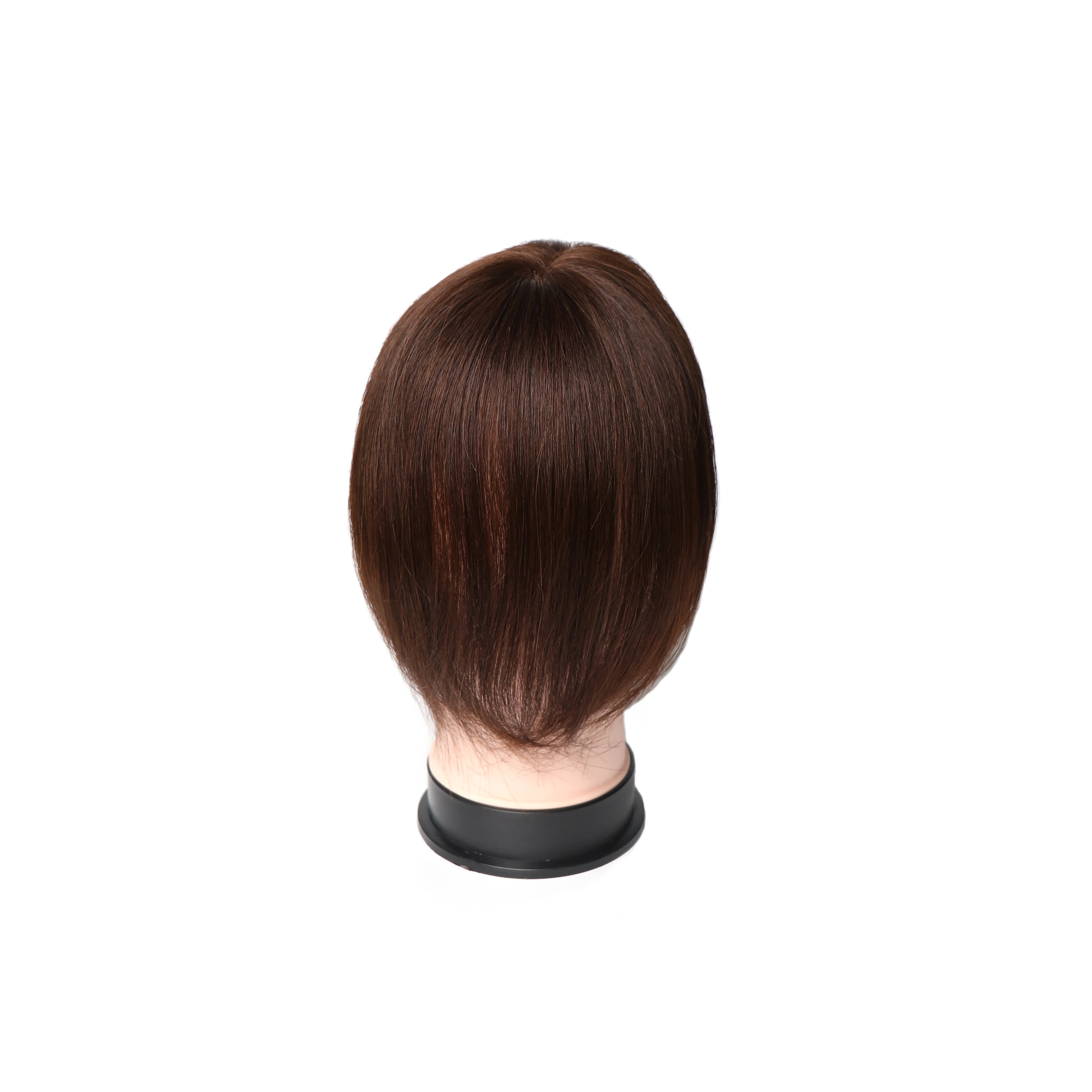 Womens Toupee Skin Human Hair Topper China Virgin Natural with 3d Air Bangs for Women Silk Base Closure Straight 25cm Acceptale