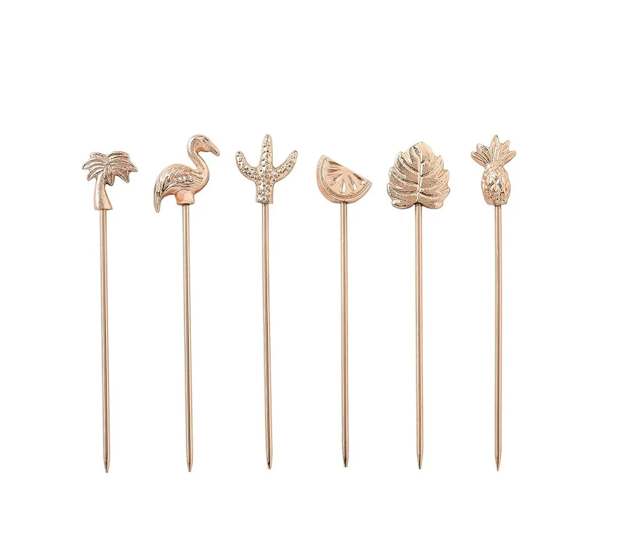 Home And Garden Kitchen And Tabletop Bar Tool Cocktail Picks With Gold Plated And Different Design Cocktail Picks