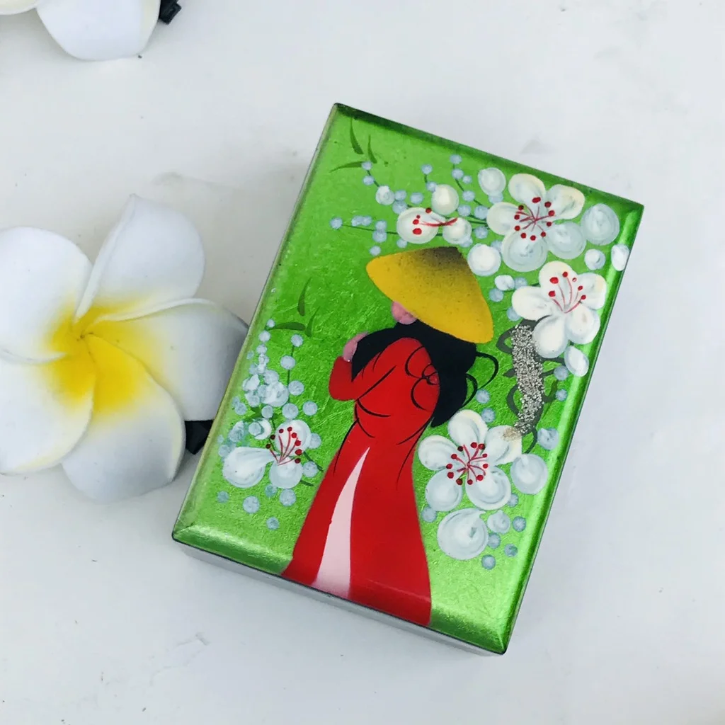 Vietnam handicraft high quality modern square lacquer tray and box set of 3 with lid suitable for jewelry storage