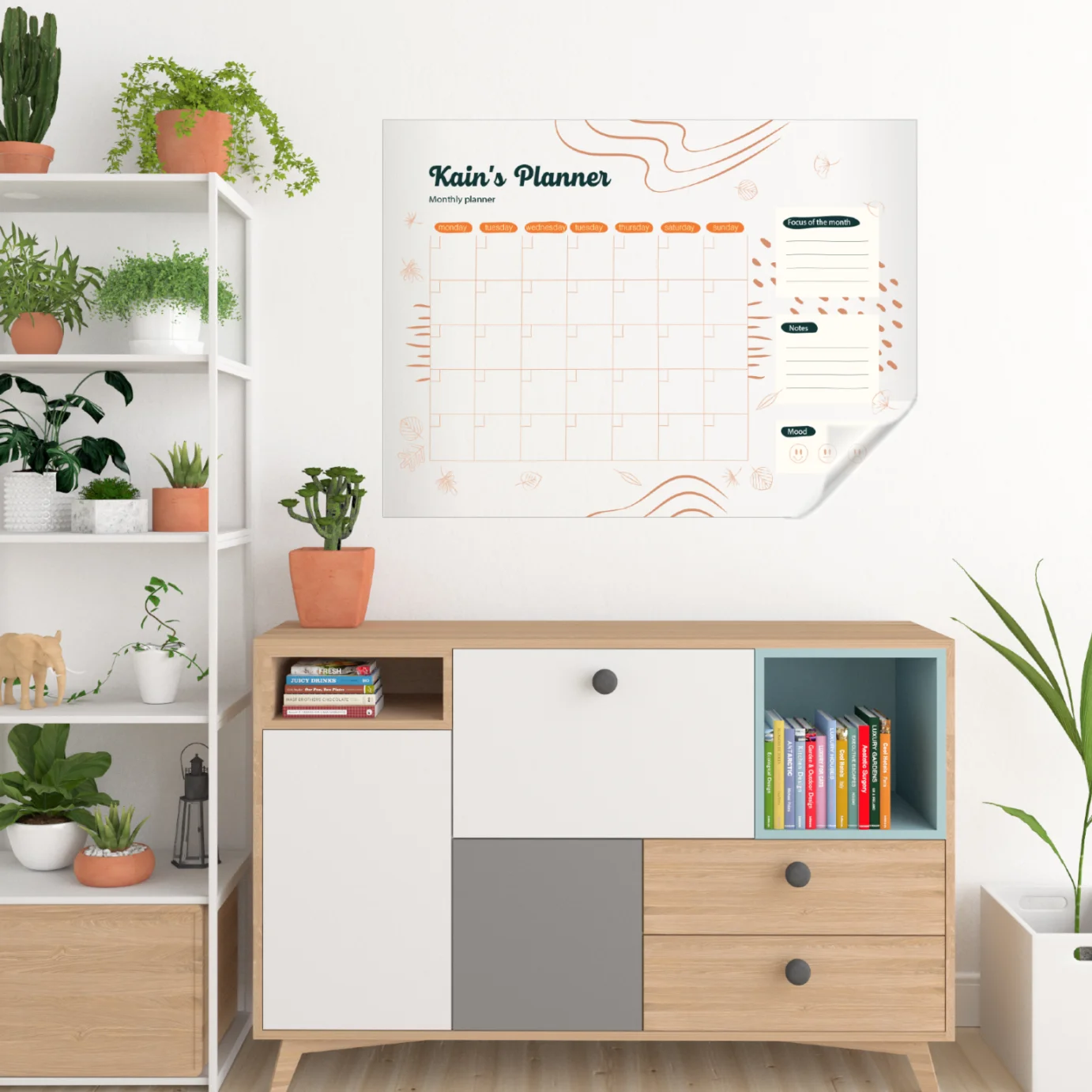 Reusable Durable Polystyrene Dry Erase Personalized Monthly Planner Timetable Whiteboard Material School Student School Schedule