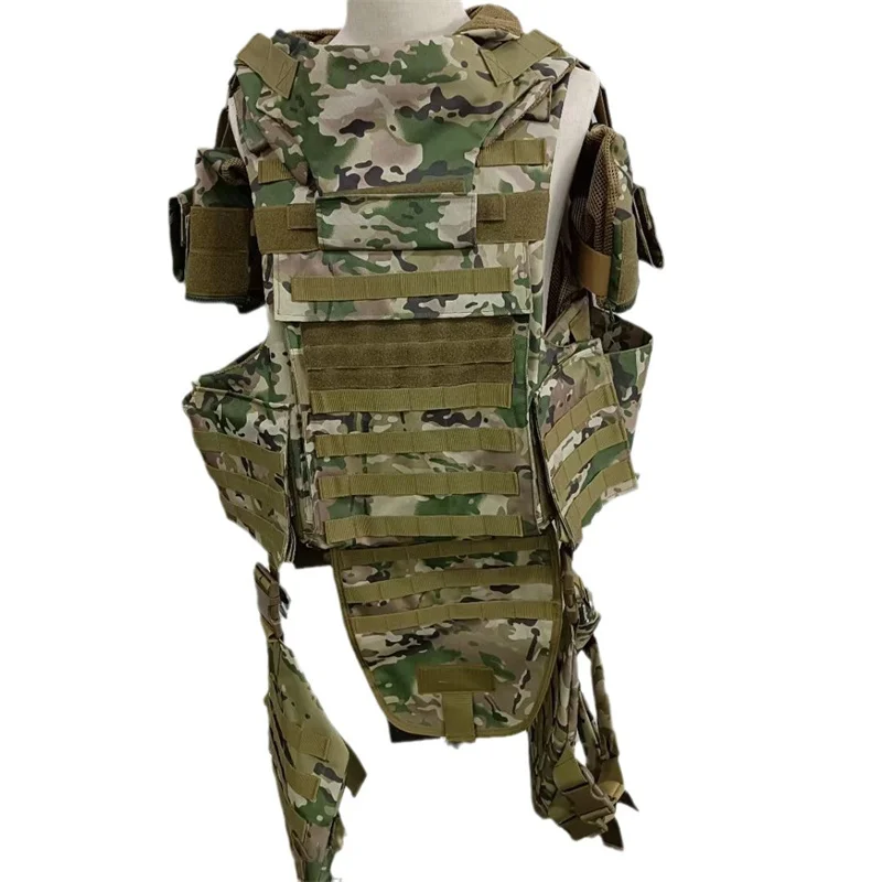 Tactical Vest with Complete Body Plate Carrier Molle System Lower Body Protection Offers Full Coverage for Self-Defense