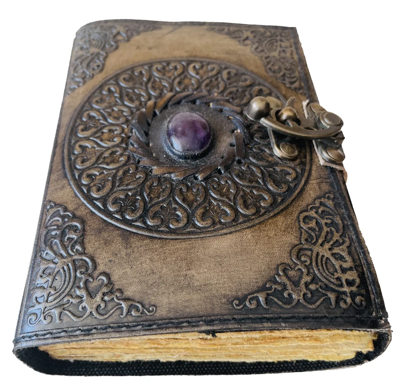 Wholesale  stone Leather Journal Writing Notebook Vintage Travel Diary for Men Genuine Leather Daily Notepad Kraft Paper Factory