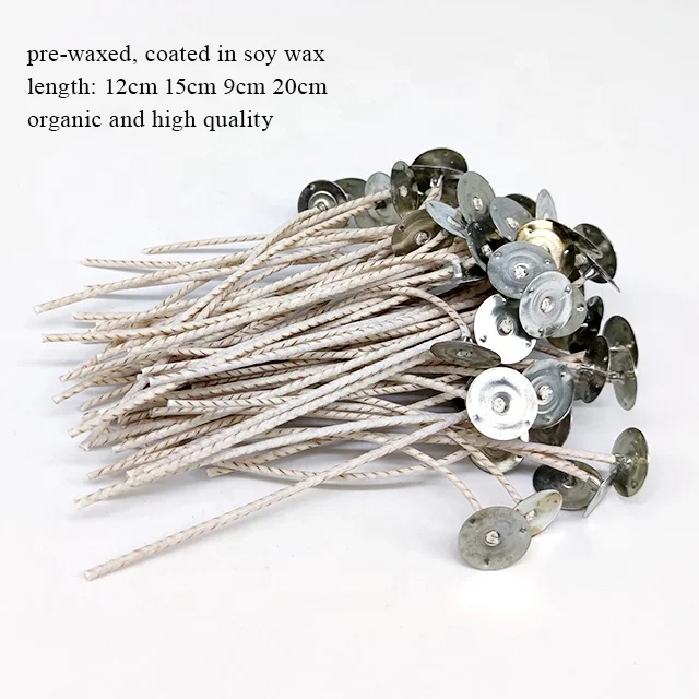 LW40Z Factory hot sale custom length 40 strands cotton and paper candle wicks with metal base  for candle making