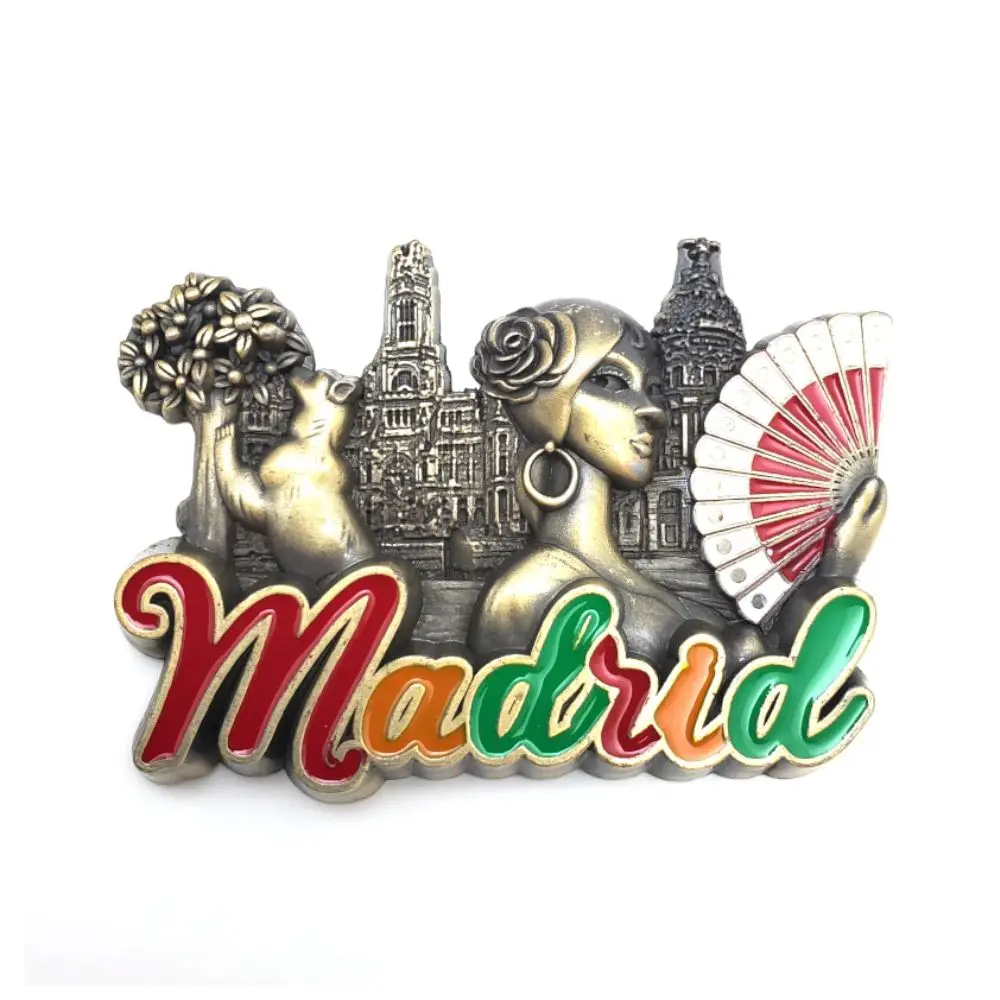 wholesale custom made 3D zinc alloy enamel travel souvenir metal fridge magnet