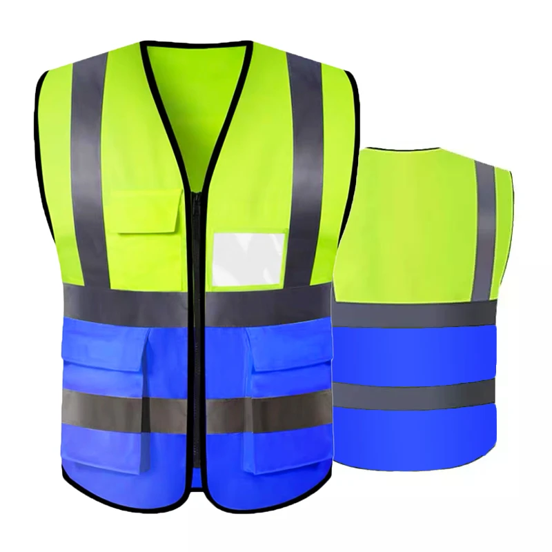 Hot Sales Reflective Safety Vest Mens Unisex Workwear Top Sleeveless Reflective Vest Green High Visilibility Safety Vest