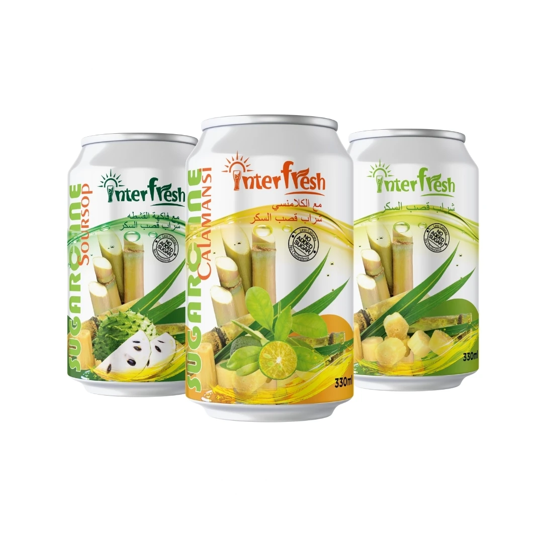 Interfresh 330ml Sugarcane Juice Drink with Calamansi 50% Sugarcane juice No Sugar Free Sample Original Juice Low Price Factory