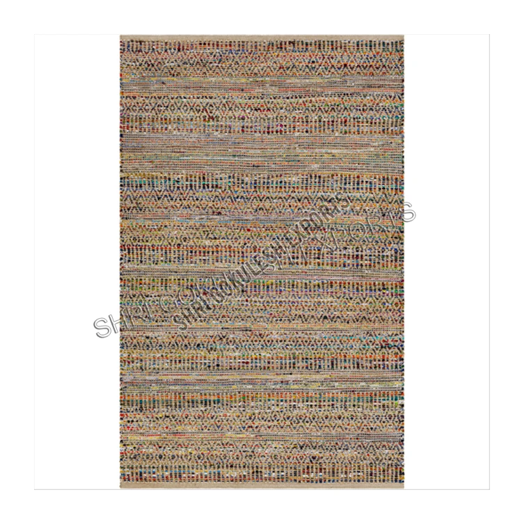 Best Wholesale Deal on Highest Quality Multicolor Handmade Woven 100% Natural Fiber Jute Rug for Floor Living Rooms