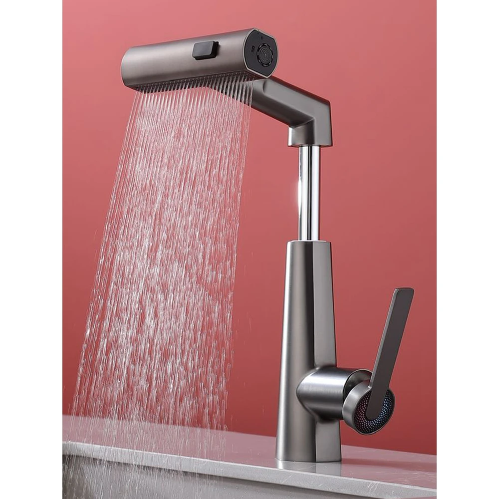 flexible sprayer down honeycomb deck mounted mixer tap hotel black new waterfall kitchen faucet