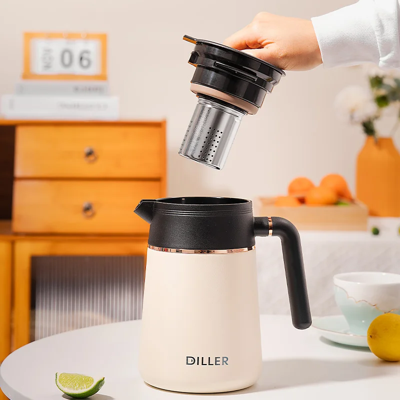 Custom Logo  Double Wall 1L Super Capacity Kettle 304 Stainless Steel Vacuum Insulated Pot  Vacuum Thermos