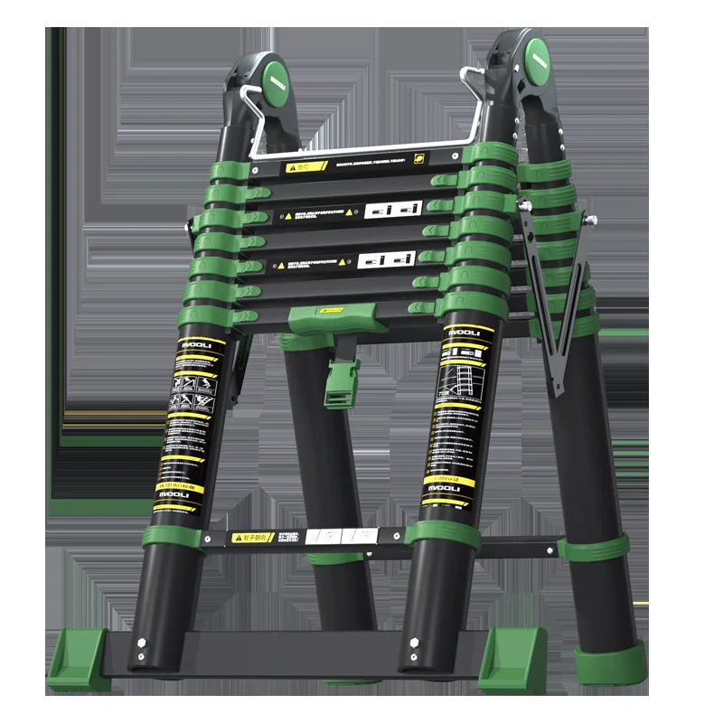 Telescopic folding ladder extended aluminum alloy herringbone ladder, portable multi-purpose ladder rack