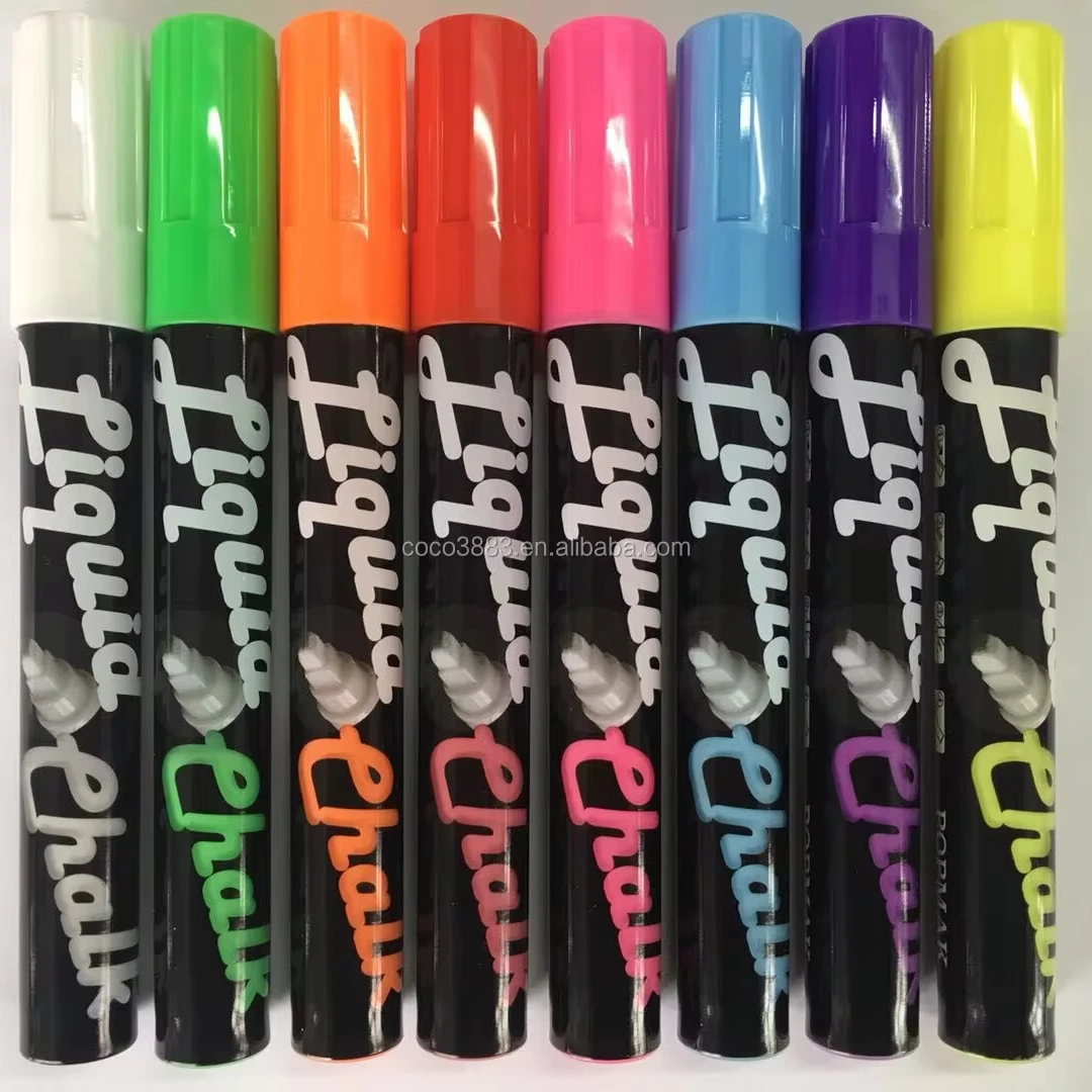 5mm Square Nib Fluorescent color Waterbased Erasable Liquid Chalk Marker 50 colors