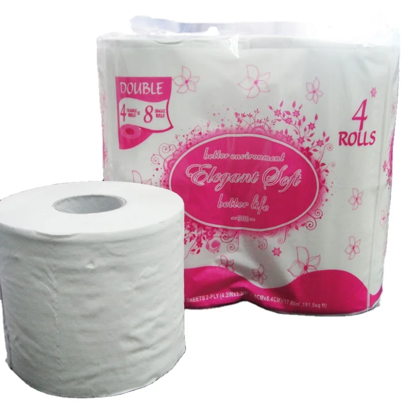 Wholesale 3 Ply Layer Printed Core Bathroom Tissue Toilet Paper Toilet Tissue Roll Bamboo Plain White Room Packaging