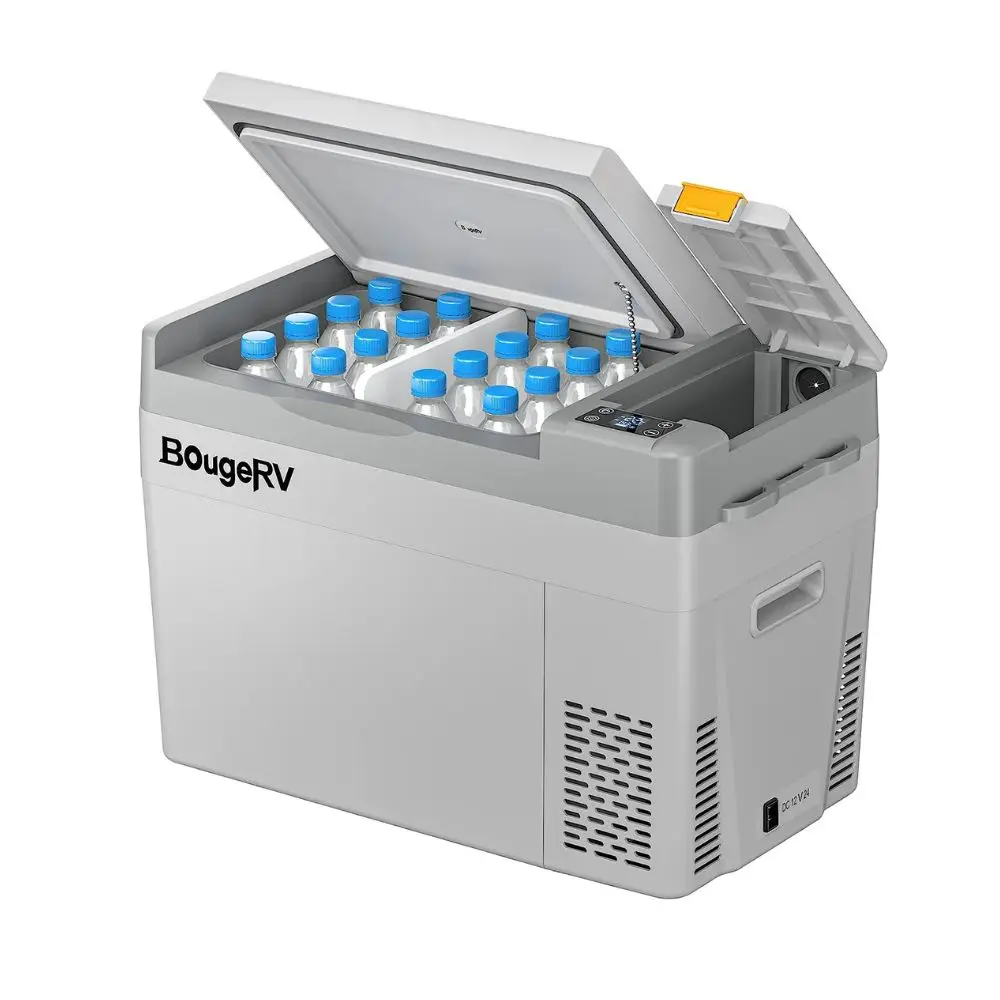 BougeRV 12 Volt Refrigerator, CRPRO 30 Quart 12V Car Fridge, Portable Freezer, Compressor Cooler