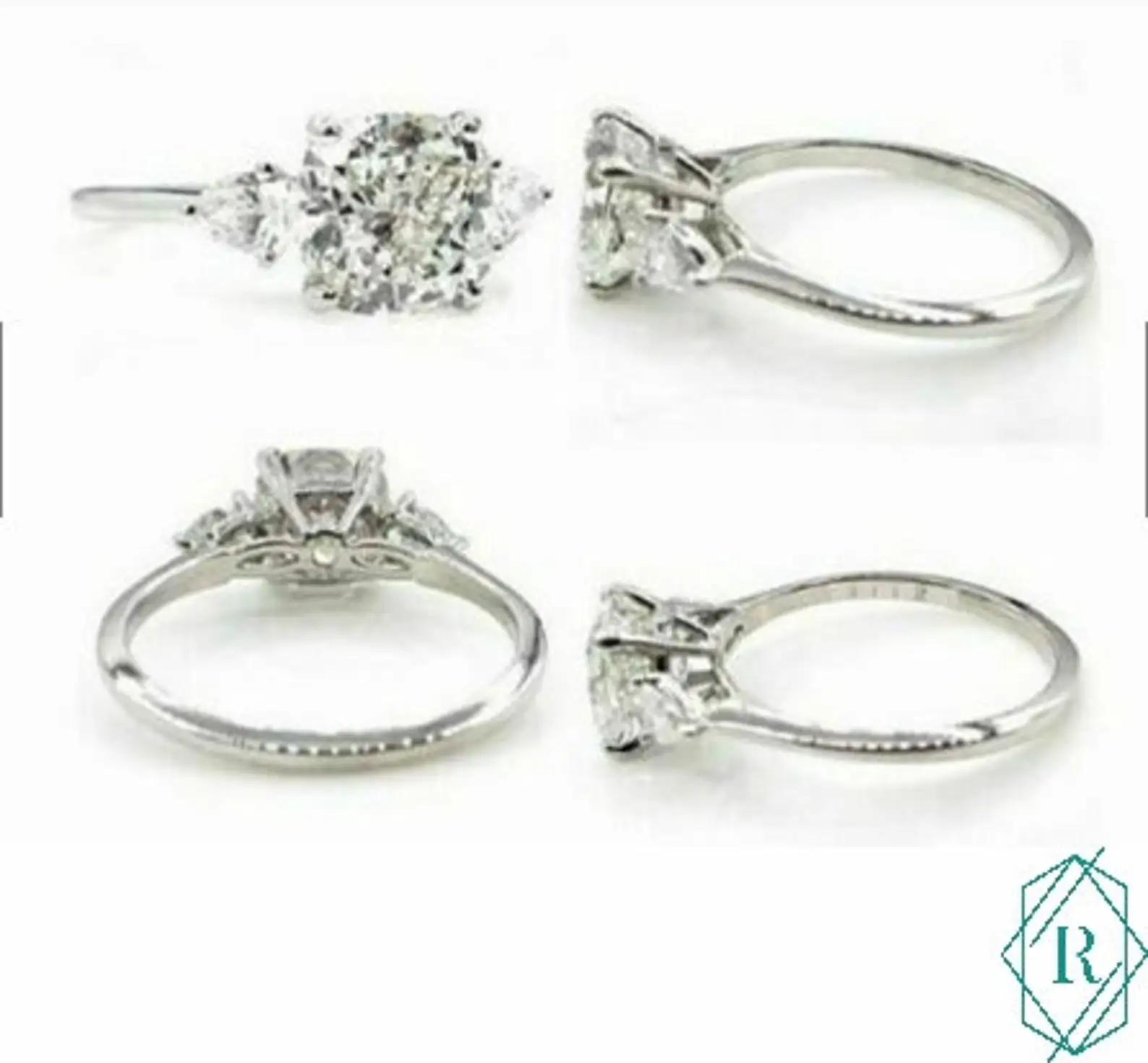 Cushion Cut Moissanite Diamond Three Stone Engagement Ring For Women