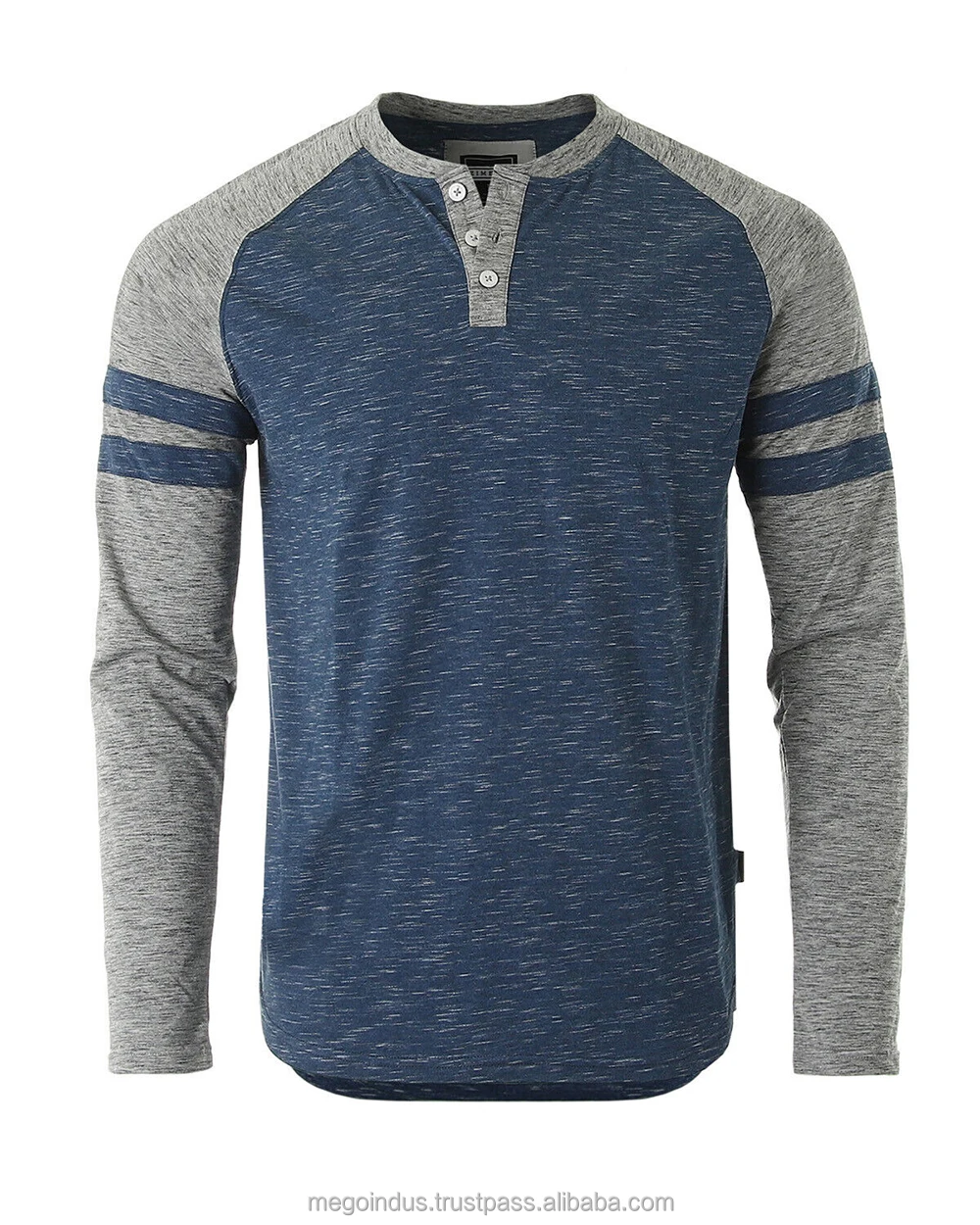 Brand New Wholesale Mens Casual Long Sleeve Baseball Shirt Raglan Athletic Sweatshirts New Fashion Henley Shirt