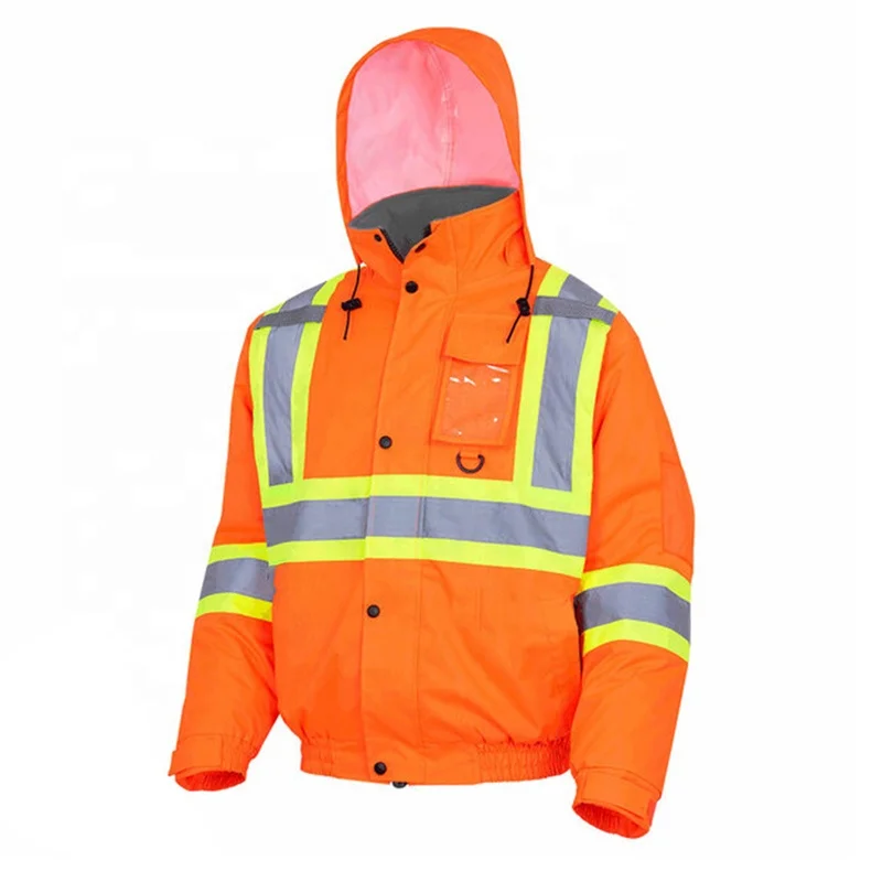 High Quality 300D PU Coated Oxford Polyester Bomber Jacket High Visibility Heavy Duty Work Wear