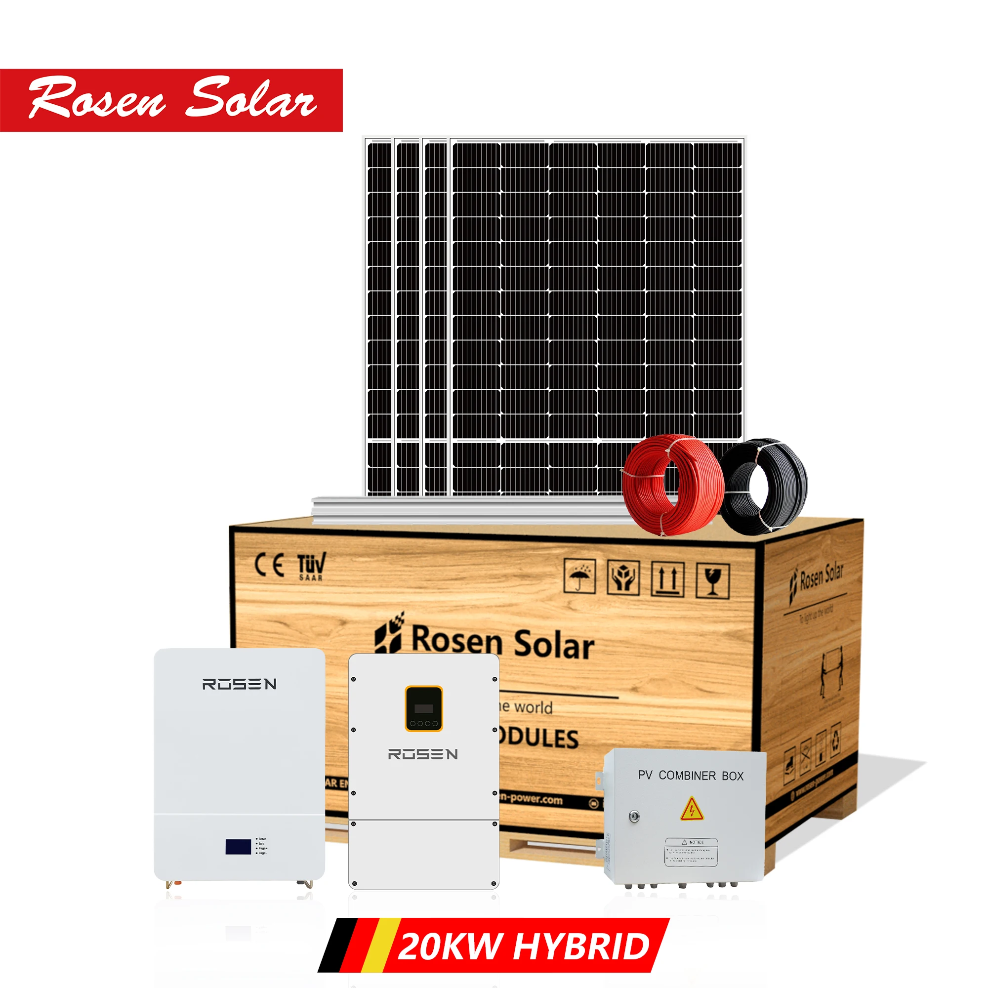 10KW 20KW 30KW Solar System Home 20 KW Grid Solar System with Lithium Battery Wall Mounting Kit Solar 5000W