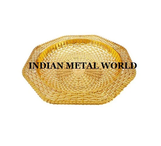 Handmade Customized Shape and Size Metal Food Tray Hotel Table Top Serving for Hot Selling Trays