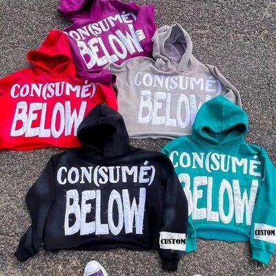 Thermal OEM cotton terry raw hem Embroidered Hoodie Men Thick Cotton Zip Up 400GSM hoodie Custom Logo Patched Embroidery Hoodie