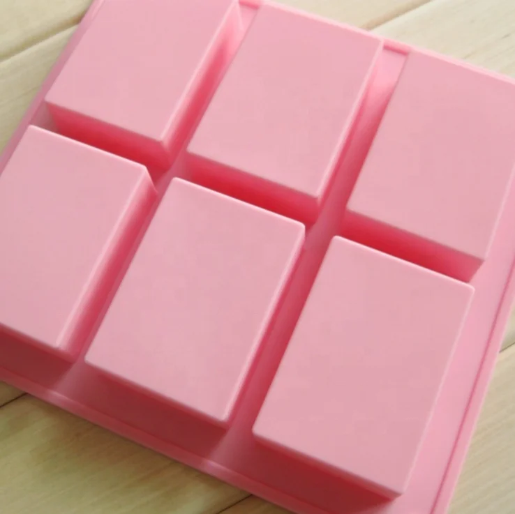 DLC053 6 полостей прямоугольной формы силиконовые для Шоколадный торт Желейный пудинг ручной работы мыла