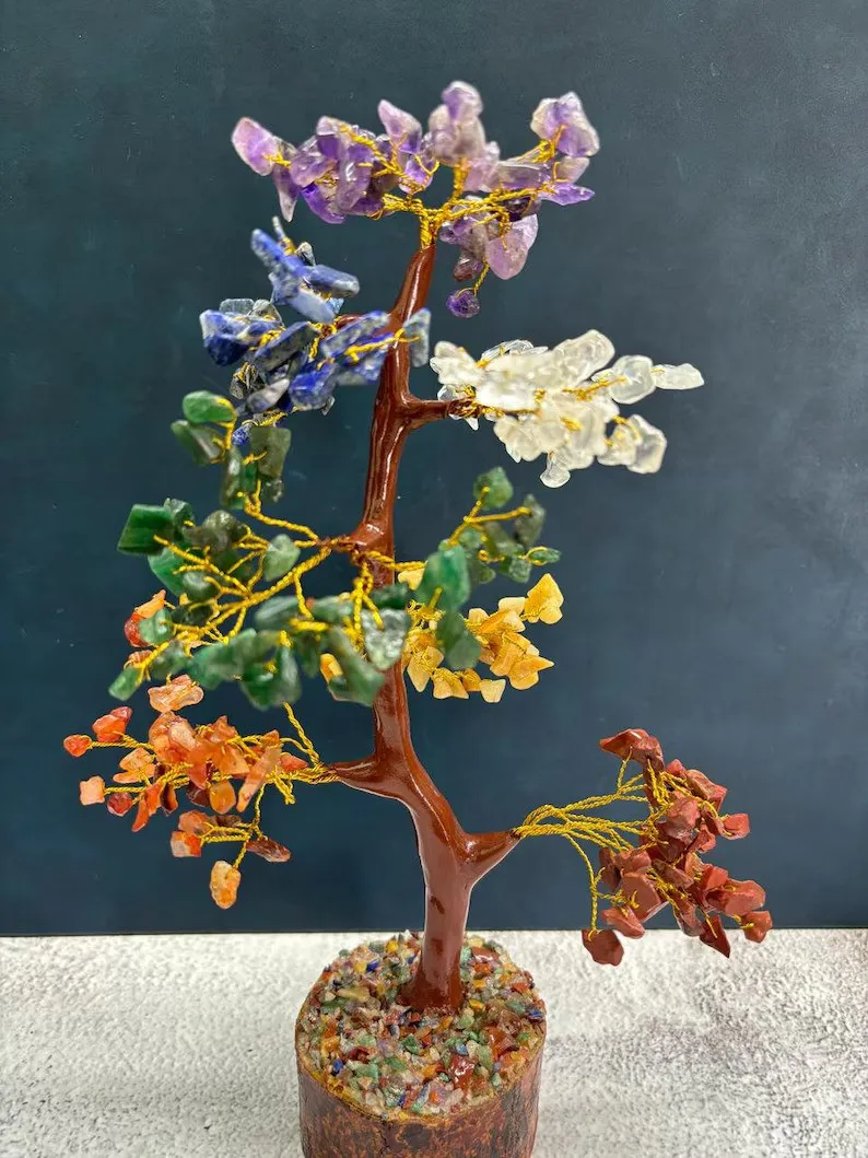 7 Chakra Tree for Chakra Balancing Natural Crystal Decor for Positive Energy Transformative Power and Showpieces or Gift