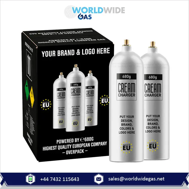 Best Quality Made in Europe 680g Nitrous  Aluminum Cylinders Banana  Flavor deluxe cream charger Ready for Quick Delivery
