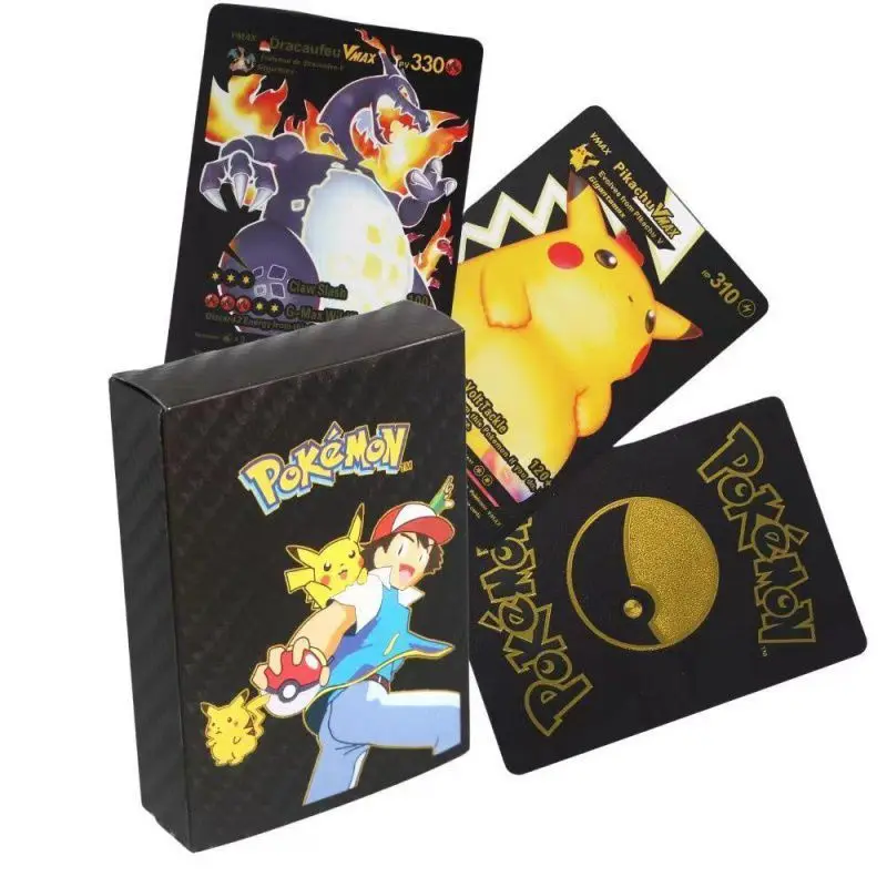 Poke mon Cards 55 Pieces  VMAX Trading 2023 New Poke mon gold cards Rare Collectible Cards  Puzzle Game Exchange
