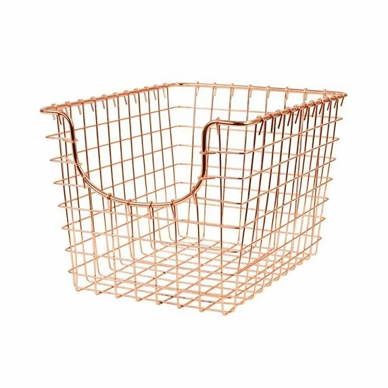 Wholesale Price Attractive Copper Color Finishing Wire Basket Top Quality Wall hanging Wire Basket For Sale