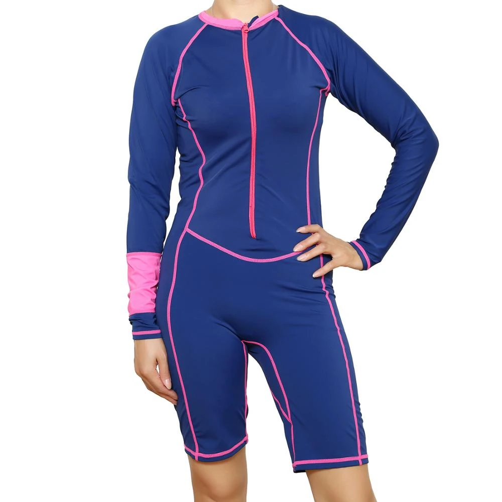 One Piece Women Pro Sports Swimwear Boyleg Knee-Length Sport Swimsuit Knee Length Bodysuit Sport Swimsuit One Piece Bathing Suit