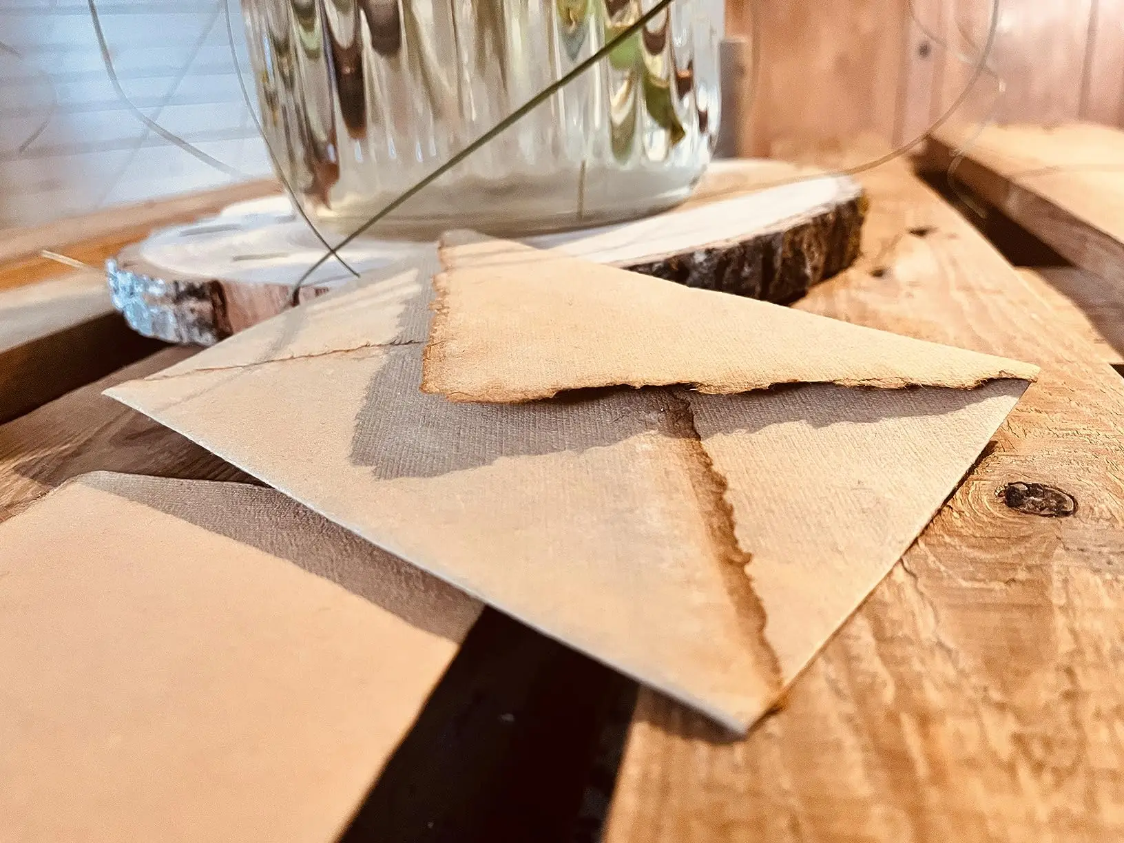 Handmade Deckle Edge Envelopes DIY Wedding Invitation Card Making Deckle White Burnt Paper Cotton Rag Envelope Wholesale