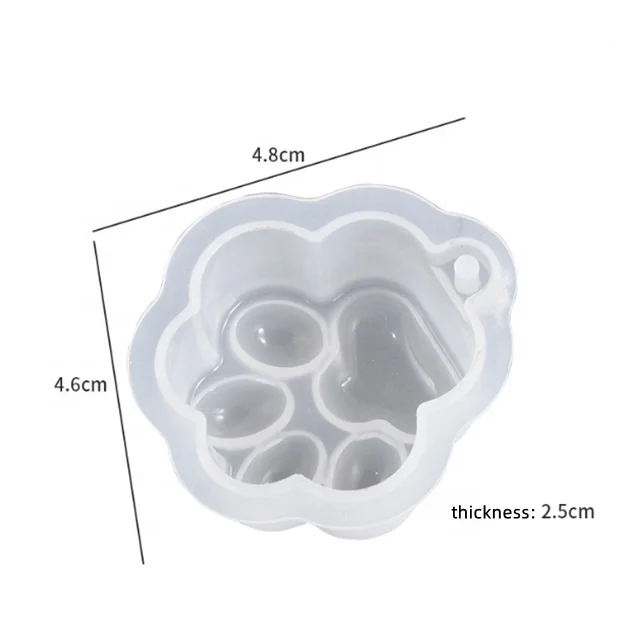 DLR1141 Factory Wholesale Small flower five pointed star cat claw keychain quicksand epoxy resin silicone molds